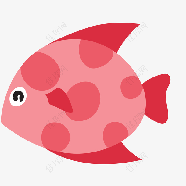 红色的斑点鱼动物设计