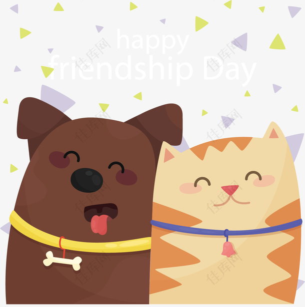 猫咪和狗友谊日快乐
