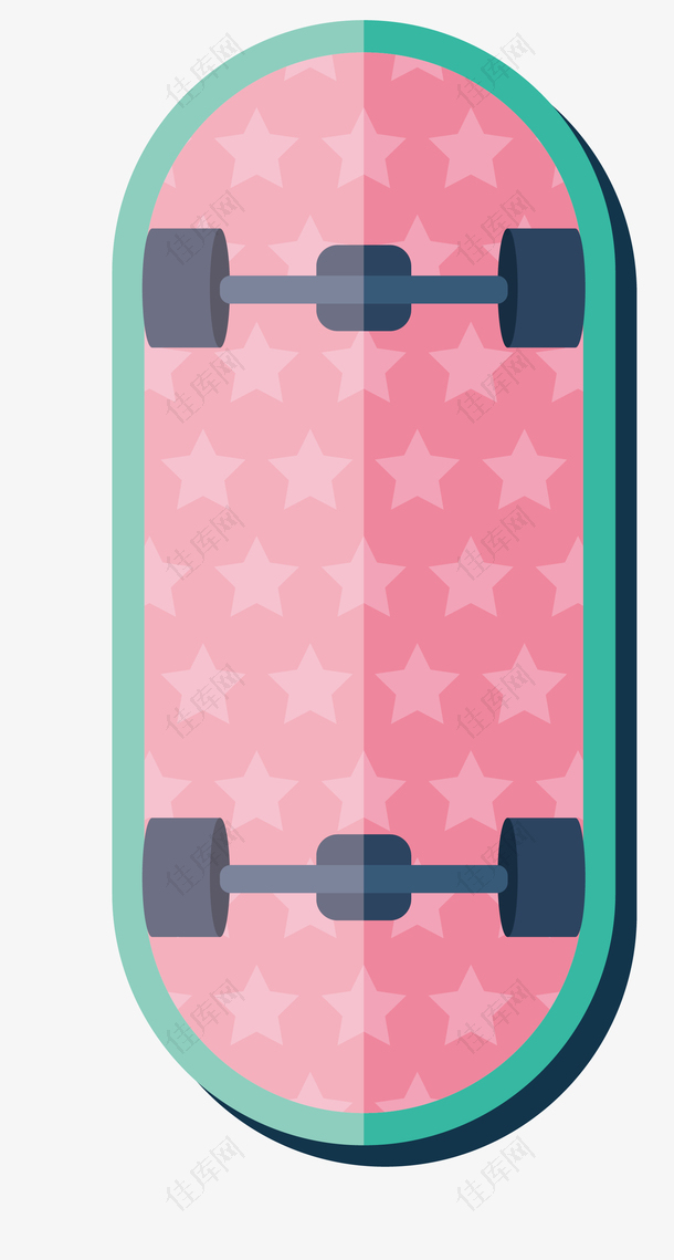 卡通粉色滑板车矢量素材
