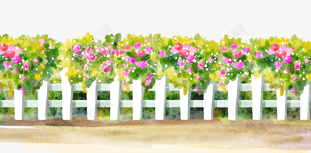 小清新手绘风格漂亮的篱笆