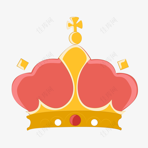 卡通角色扮演国王的皇冠
