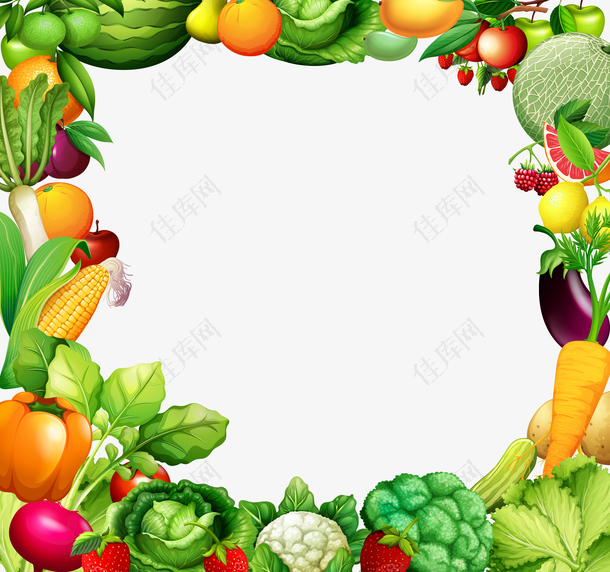 矢量蔬果边框