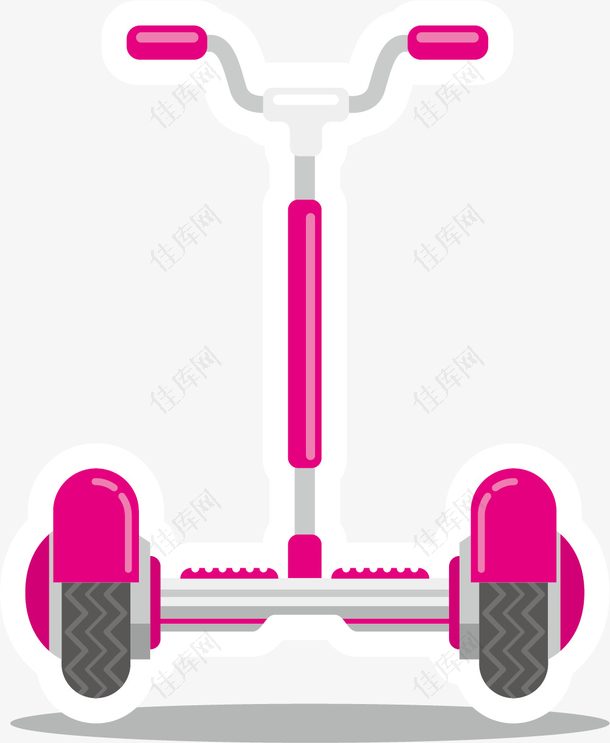 粉红色轮胎矢量平衡车