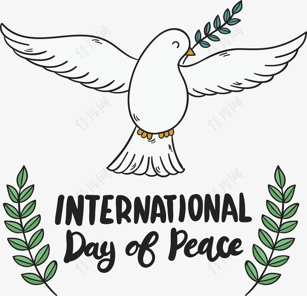 卡通国际和平日鸽子