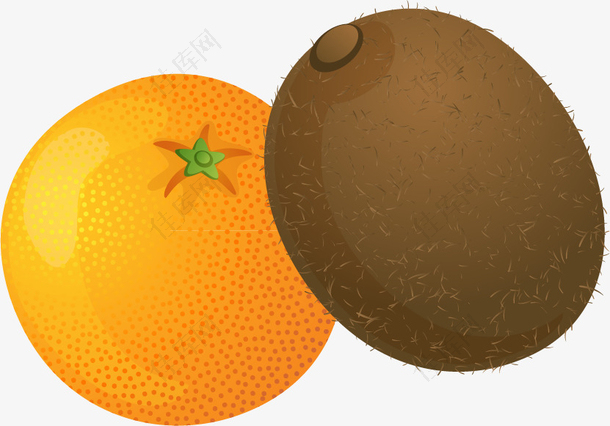 水果橙子猕猴桃PNG矢量素材