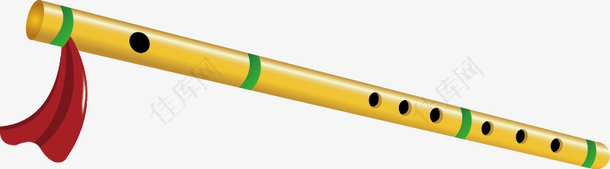 金色竹笛管乐矢量素材