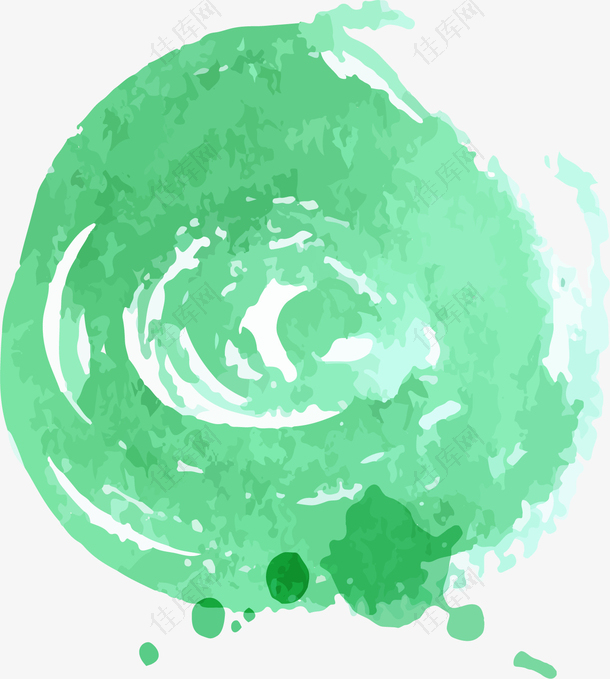 水墨绿色元素