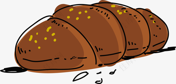 手绘风格褐色矢量哈拉面包