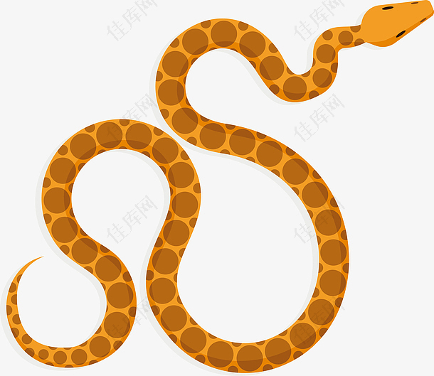 一条弯曲的黄色蛇
