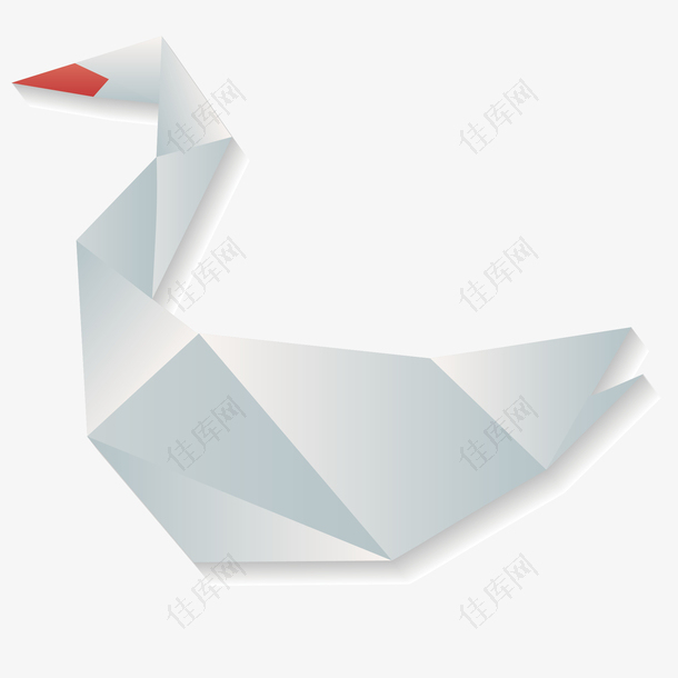 矢量图折纸动物鹅免费下载