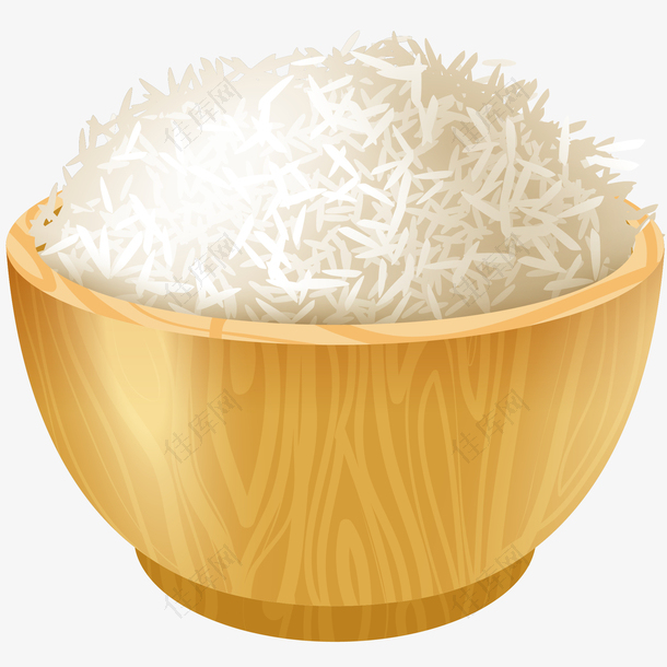 一碗白米饭矢量插画