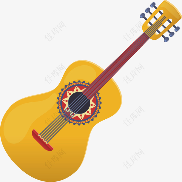 一个矢量黄色吉他