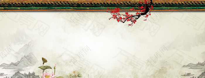 唯美淡雅中国风banner设计展板