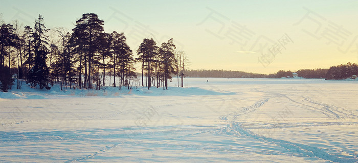 冬季雪景背景图