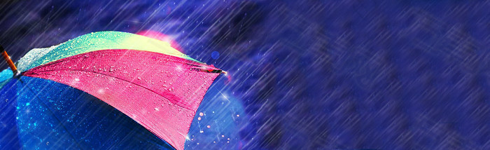 雨季雨伞背景banner