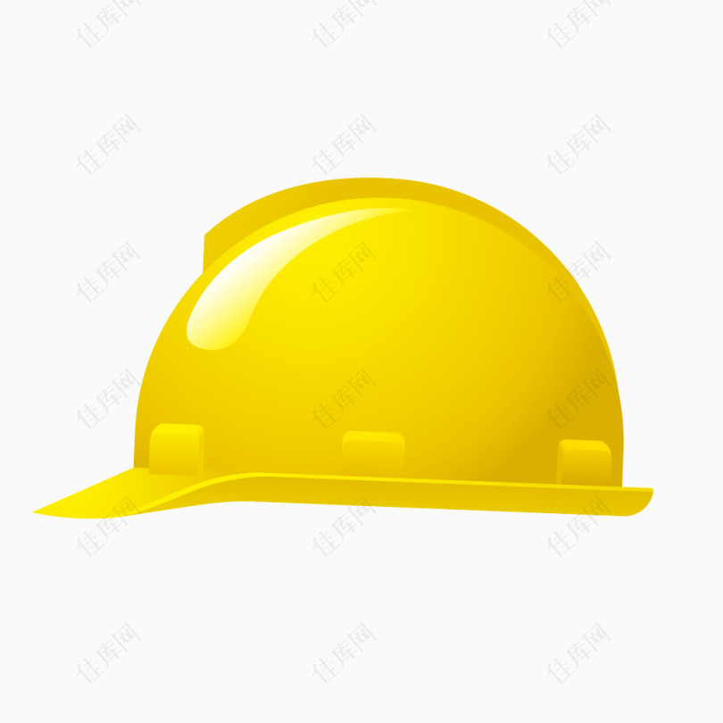 黄色质感塑料安全帽