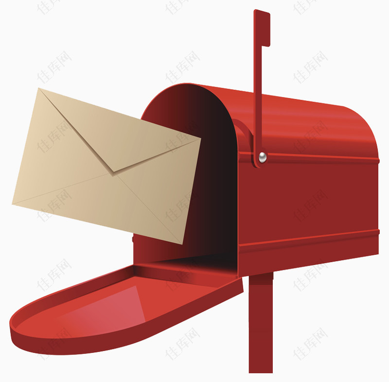 打开的红色信箱