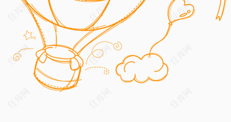 卡通手绘气球云朵免扣图元素