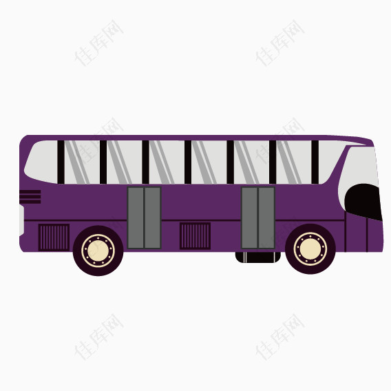 紫色大巴车矢量图案