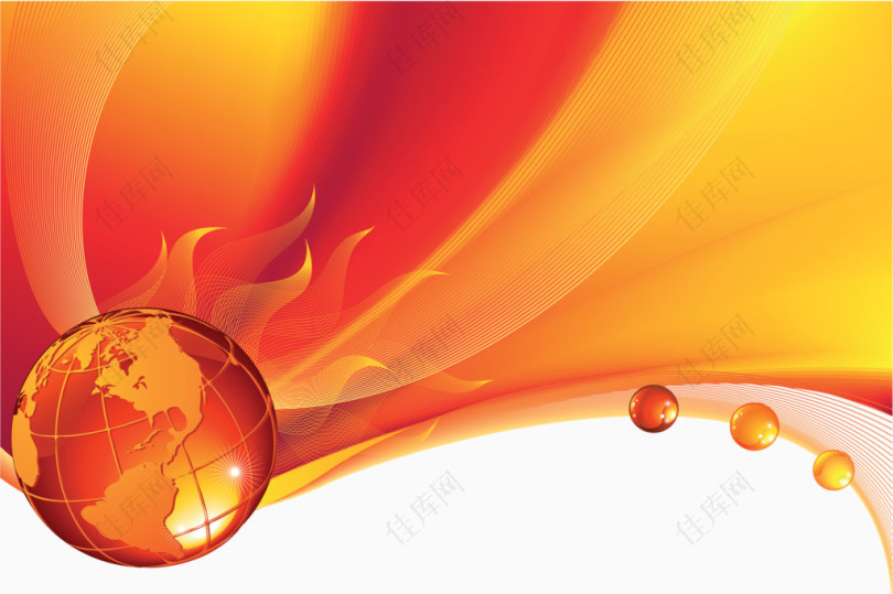 燃烧的地球橙色背景