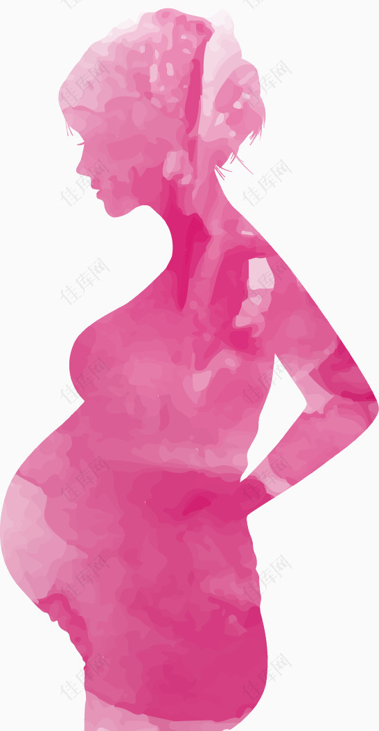 水彩孕妇矢量图