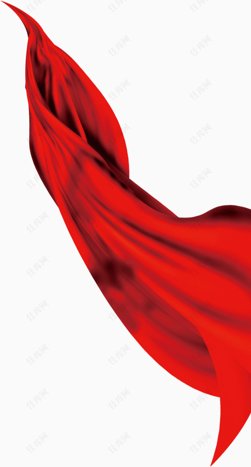 红色漂浮彩带庆典元素