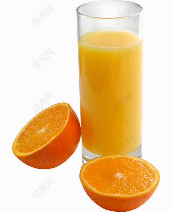 一杯橙汁装饰元素