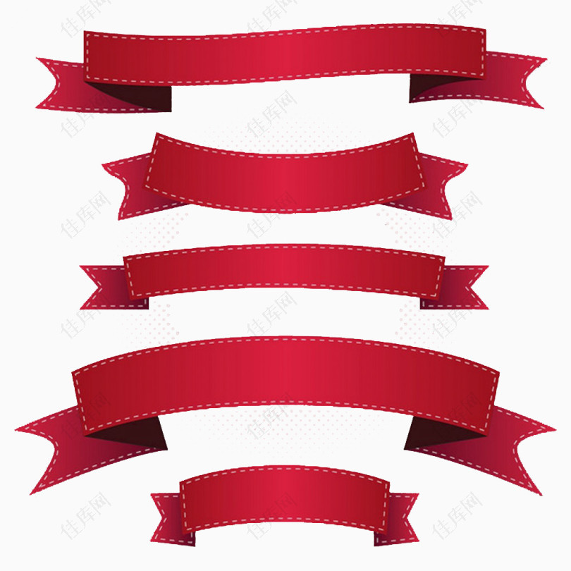 红丝带标签矢量素材