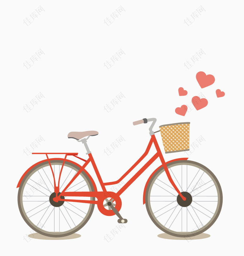 矢量红色脚踏车