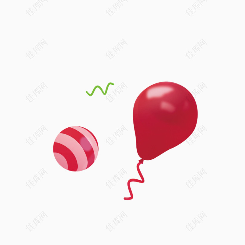 红色球气球