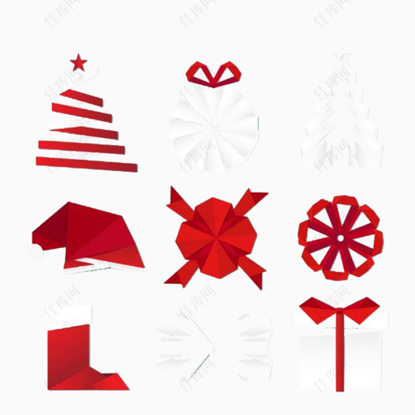 折纸圣诞装饰图片素材