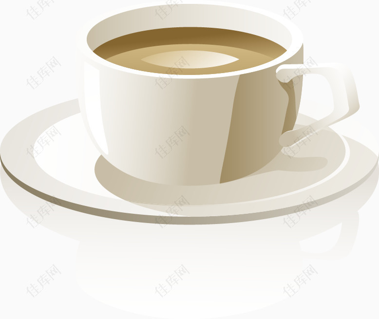手绘白色盘子咖啡杯子