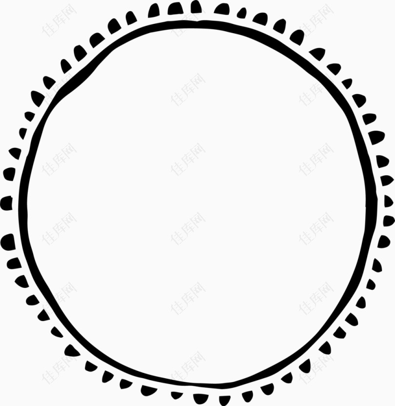 黑色圆圈圆形矢量虚线圆素材