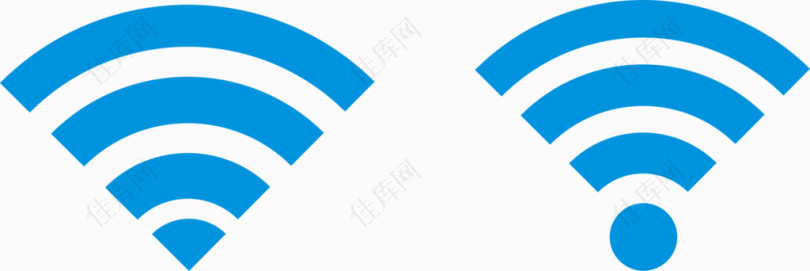 2款蓝色WIFI信号指示图