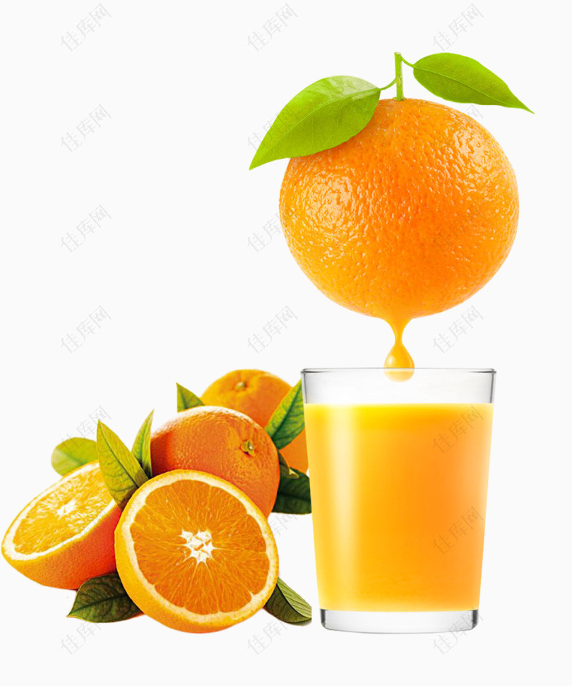 新鲜水果橙子橙汁
