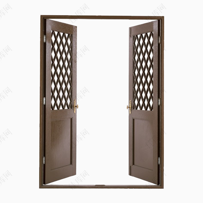 褐色镂空的门