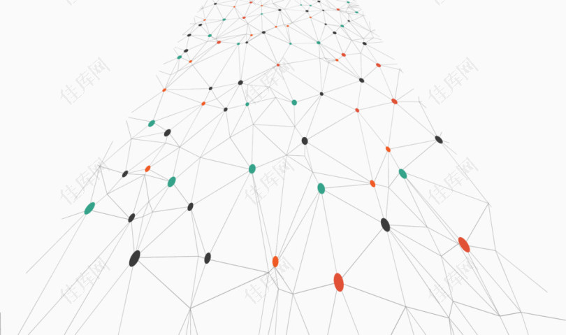 彩色圆点结构网络图