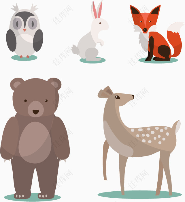 5款卡通森林动物