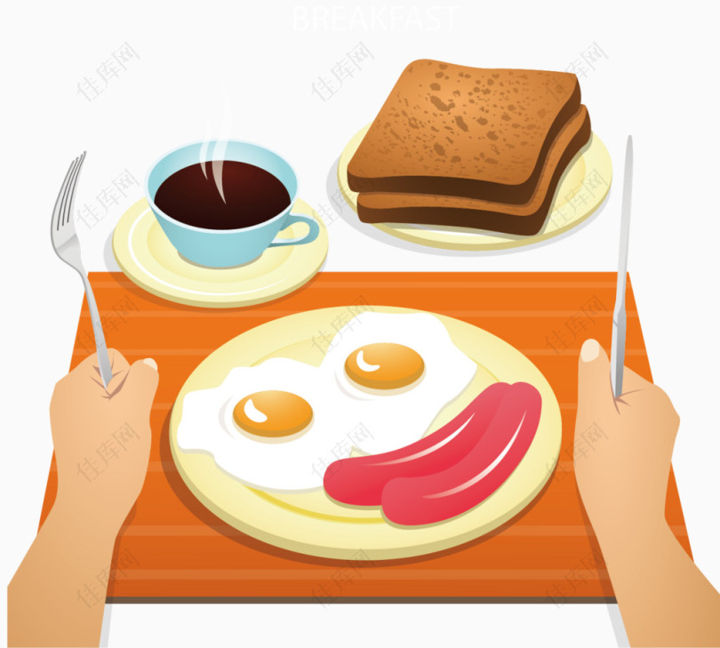 卡通美味早餐矢量素材