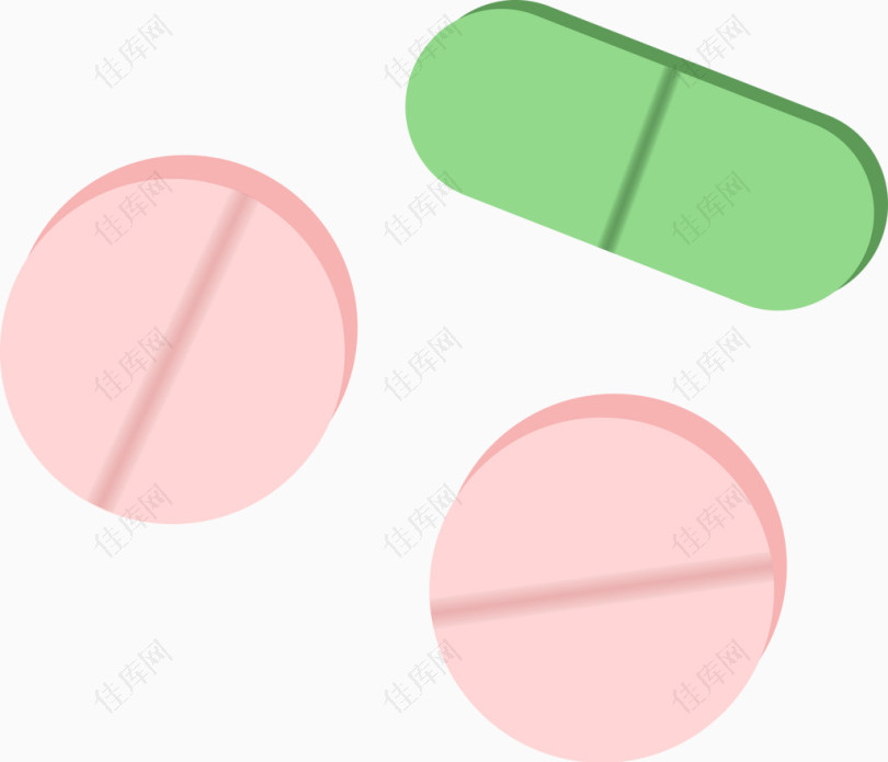 粉色绿色药片