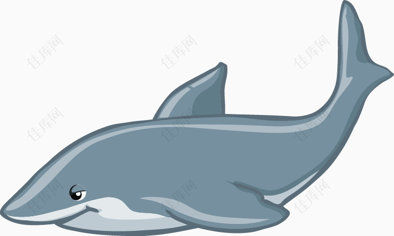 手绘卡通鲨鱼图案