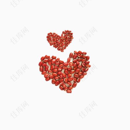 爱心形状的红豆