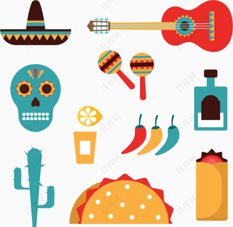 墨西哥风格图标元素