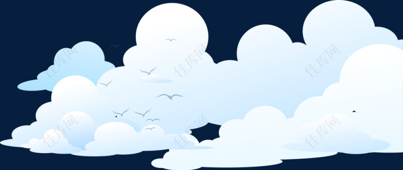 云朵海鸥背景矢量图