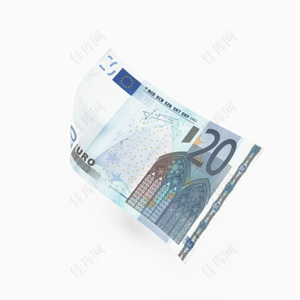 漂浮的20欧元纸币