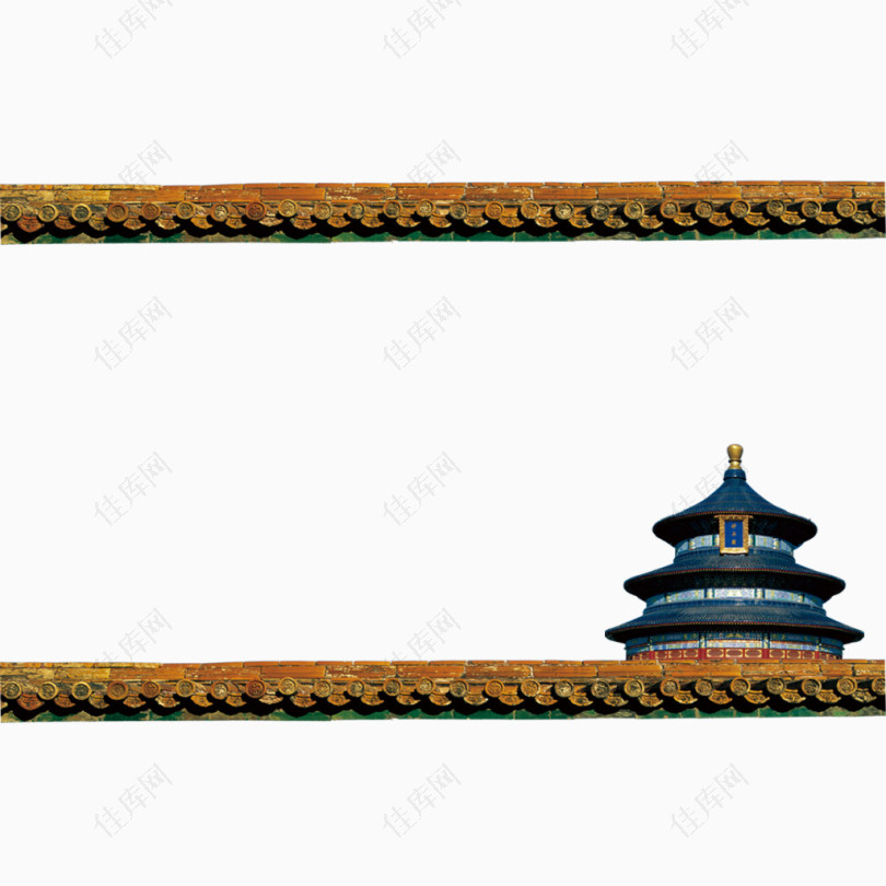屋檐古典中国风寺庙
