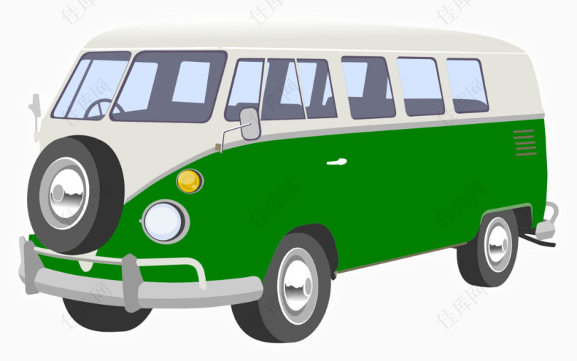 绿色旅行车