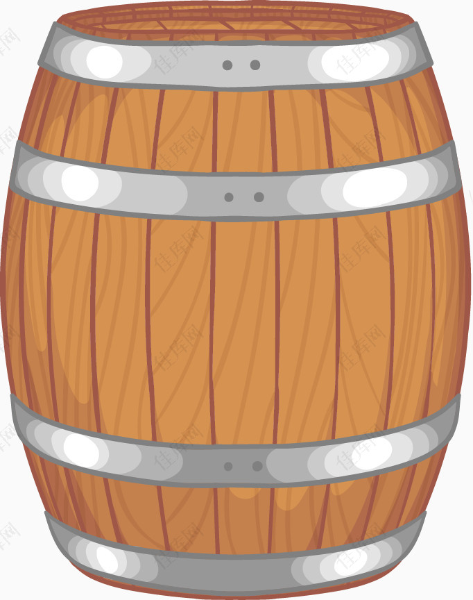 矢量木质酒桶