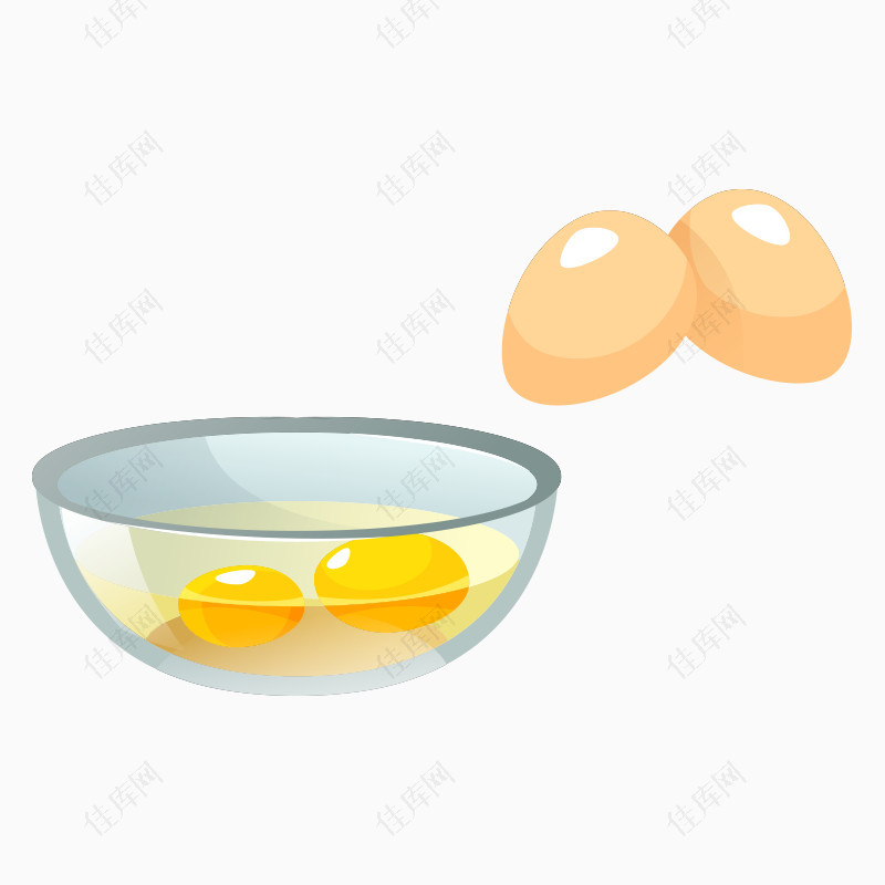 卡通鸡蛋鸡蛋清蛋黄