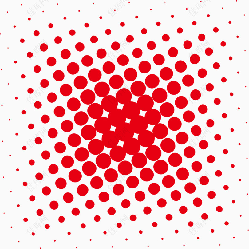 红色圆点装饰矢量图